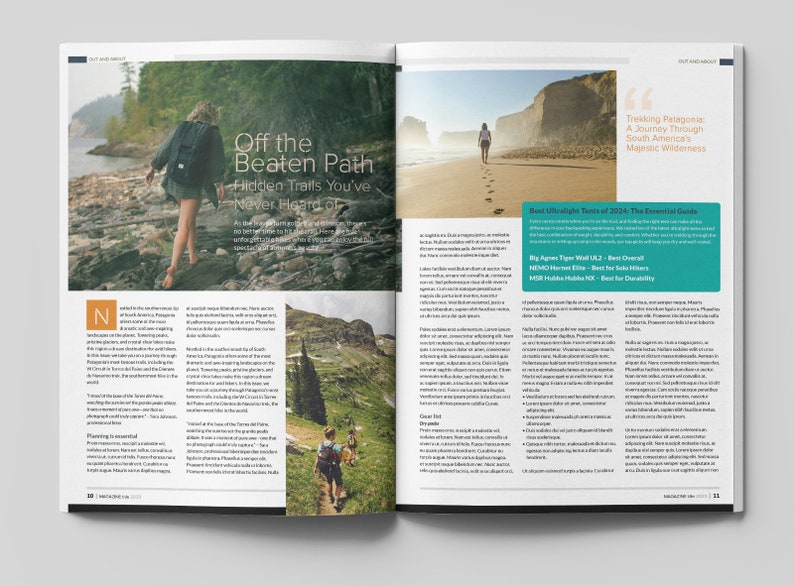 Tourism, Advertising, Lifestyle, Outdoor, Well-being Templates: A4, A5 ...