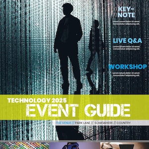 Events Brochure Template: Conference Guide, A4 & USA Letter (Indesign .IDML)
