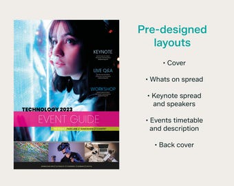 Events / Conference / Seminar Guide Bundle. Indesign | Canva | Affinity