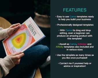 Plantillas para revistas de arte (InDesign, Affinity, Canva, A4, A5, Carta)