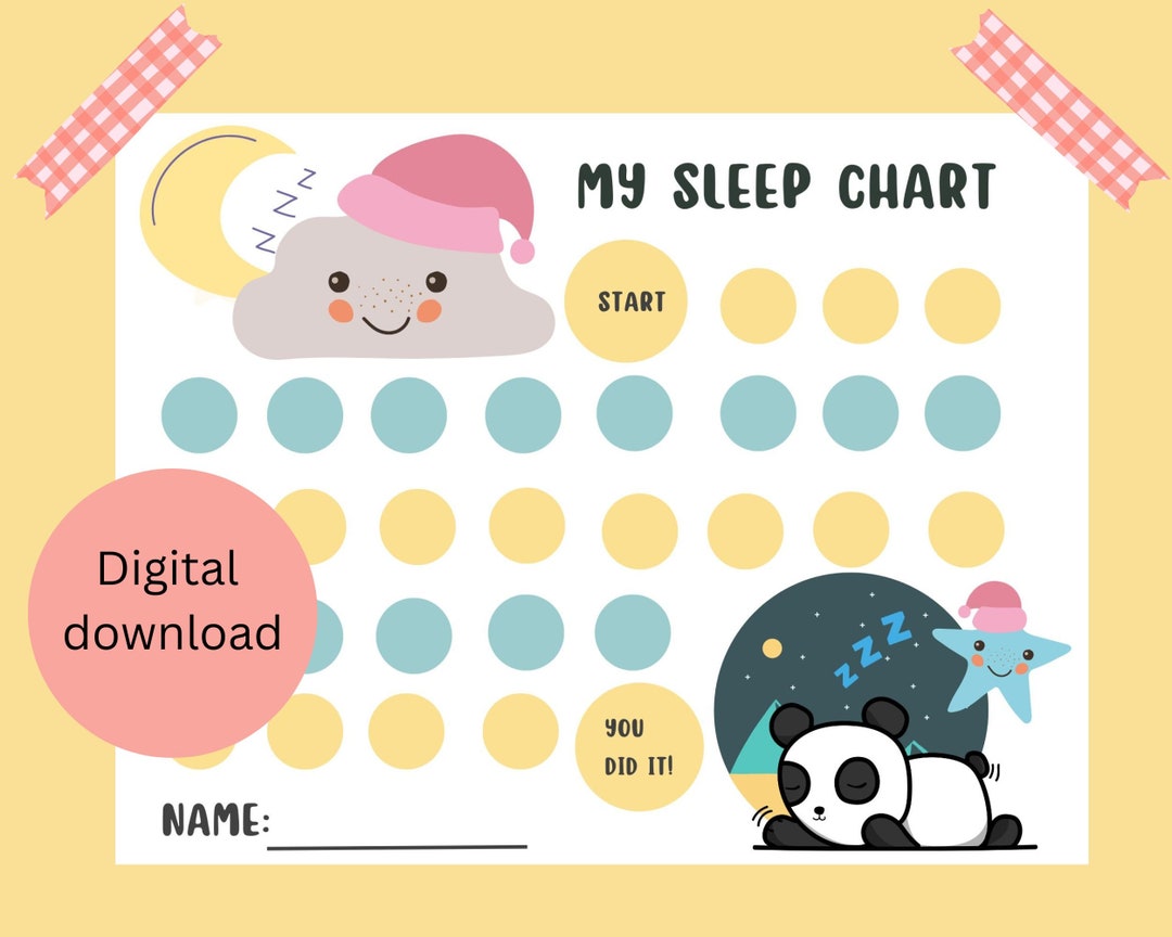 sleep-chart-for-kids-bedtime-routine-reward-chart-printable-etsy