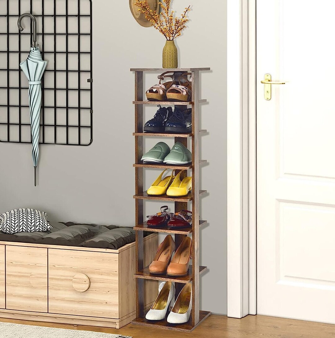 7tier Wooden Vertical Shoe Rack for Entryway Shoe Rack Shoe Etsy