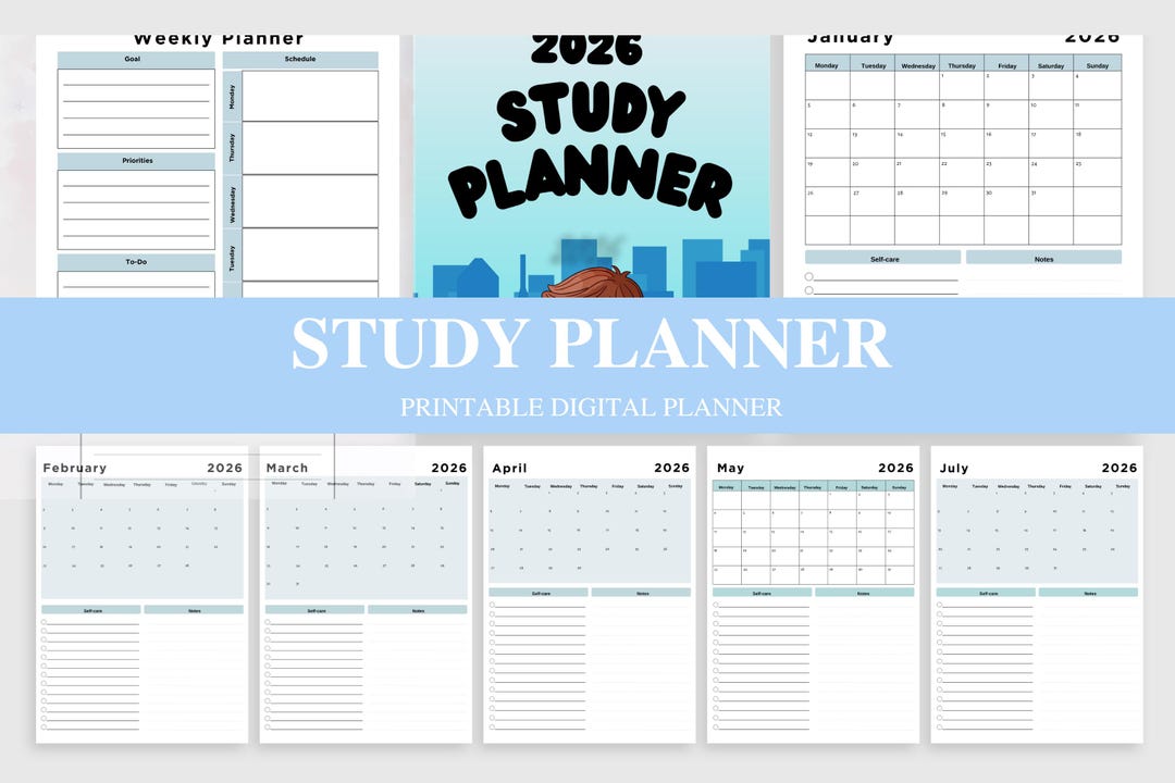 2026 Study Planner | Digital Student Planner PDF | Homework, Exam ...