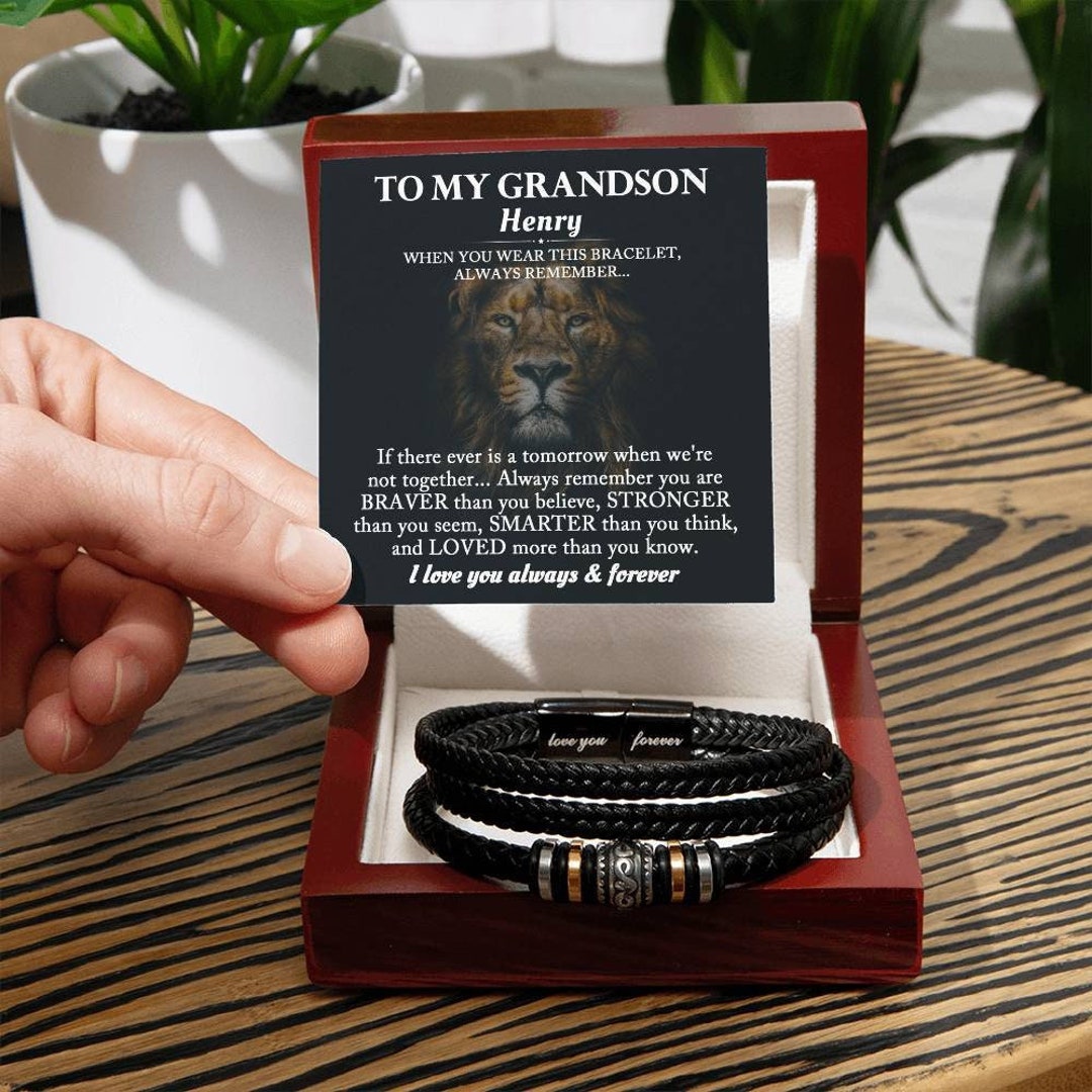 Personalized Gifts for Grandson to My Grandson Bracelet Etsy Canada
