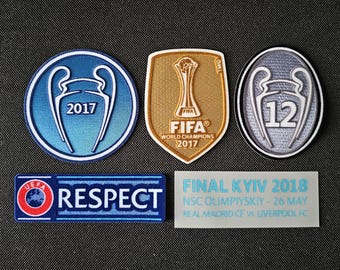 Real Madrid Champions League Final sets of patch badge Football 2014-2016-2017-2018
