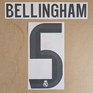 Bellingham # 5 nameset 2025-2026 Real Madrid heat transfer