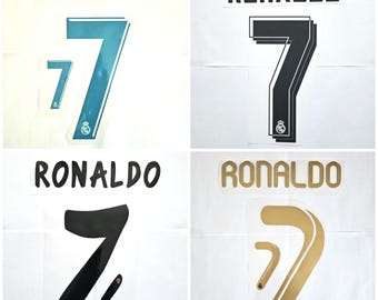 Ronaldo #7 nameset Real Madrid Champions League La Liga Various Seasons Football Heat Transfer Patch Badge