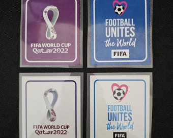 World Cup Qatar 2022 Sleeve Patch Badge dark and light colour set National Teams Football Heat Transfer
