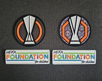 Europa League and foundation sleeve patch badge set heat transfer 2021-2024, 2024-2025, 2025-2026