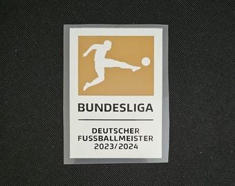 Distintivo sulla manica del campione della Bundesliga Bayer Leverkusen 2023-2024 Deutscher Fussball Meister Trasferimento di calore