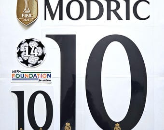Modrić #10 Set di nomi e toppe per la casa Calcio Trasferimento di calore Real Madrid 2023-2024
