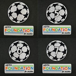 2024-2025 Champions League Starball and Foundation Sleeve Patch Badge Set AC Milan Liverpool Bayern Munich Barcelona