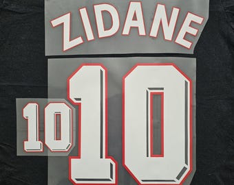 Zidane #10 Nameset Francia Coppa del Mondo 1998 Nazionale Calcio Trasferimento Termico
