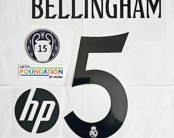 Bellingham #5 Nameset 2024-2025 Real Madrid Champions League Football Patch Badge