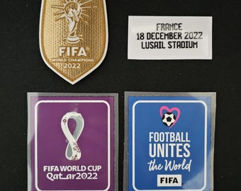 World Cup Final Qatar 2022 Argentina sleeve chest and match details patch National Teams Football Heat Transfer
