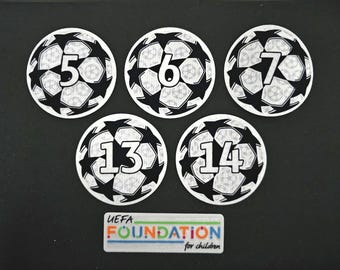 2021-2023 Champions League Starball and Foundation Patch Badge Set Football season Real Madrid AC Milan Liverpool Barcelona Bayern