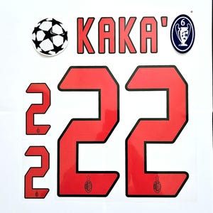 Kakà #22 Maldini #3 Nome set och stampatch Champions League AC Milan 2004-2007 Calcio
