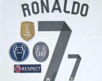 Ronaldo#7 print Champions League 2014-2015 Real Madrid Football Heat Transfer Badge