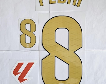 Pedri #8 Nameset Home Barcelona 2024-2025 La Liga Calcio Trasferimento di calore