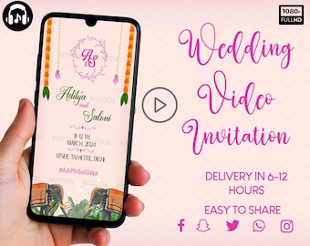 Hindu Wedding Invitation, Indian Wedding Invite, Wedding Video Invitation, Indian Wedding Card, Indian Wedding Evite