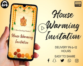 Indian House Warming Video Invitation, House Warming Ceremony, House Warming Party Invitation, Housewarming Party Evite, House Warming