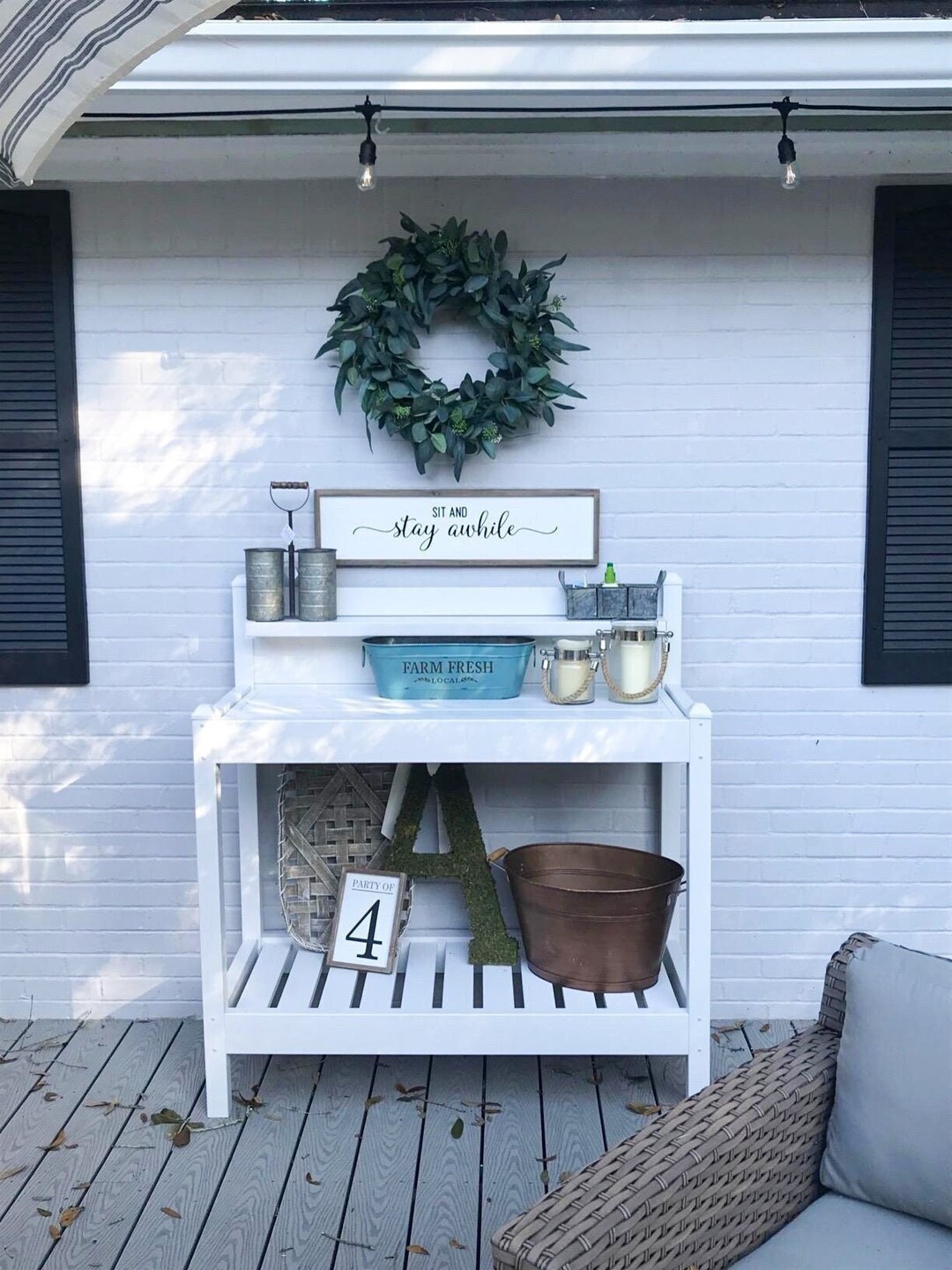 PVC Vinyl Potting Bench Table Outdoor Gardening Heavy Duty Etsy