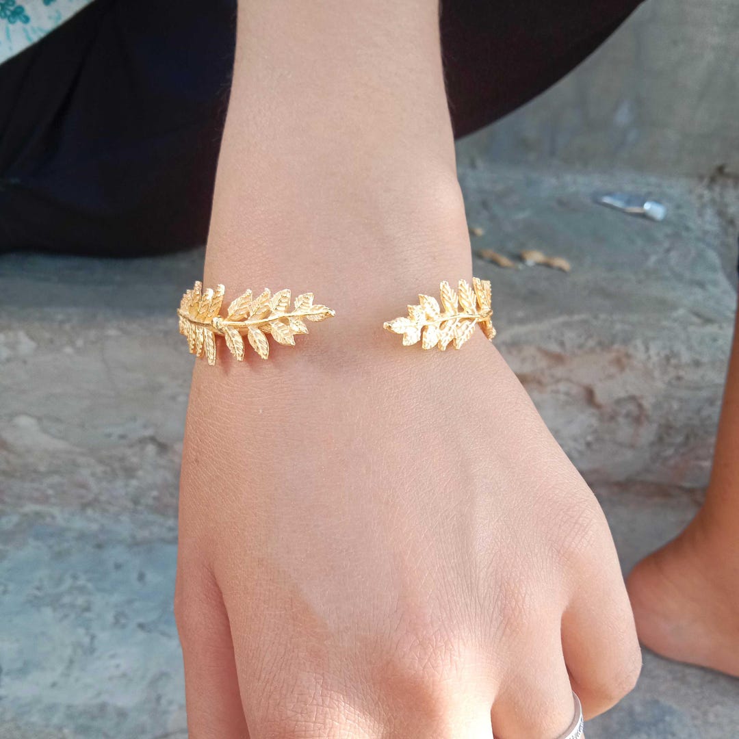 Golden Greek Leaf Arm Cuff: Athena Wedding Bracelet - Etsy