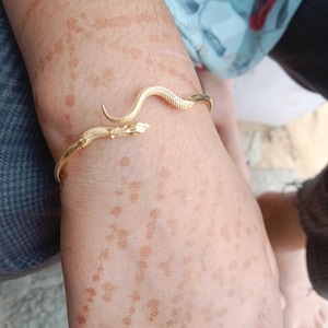 Gold Snake Cuff Bracelet: Adjustable Boho Fashion