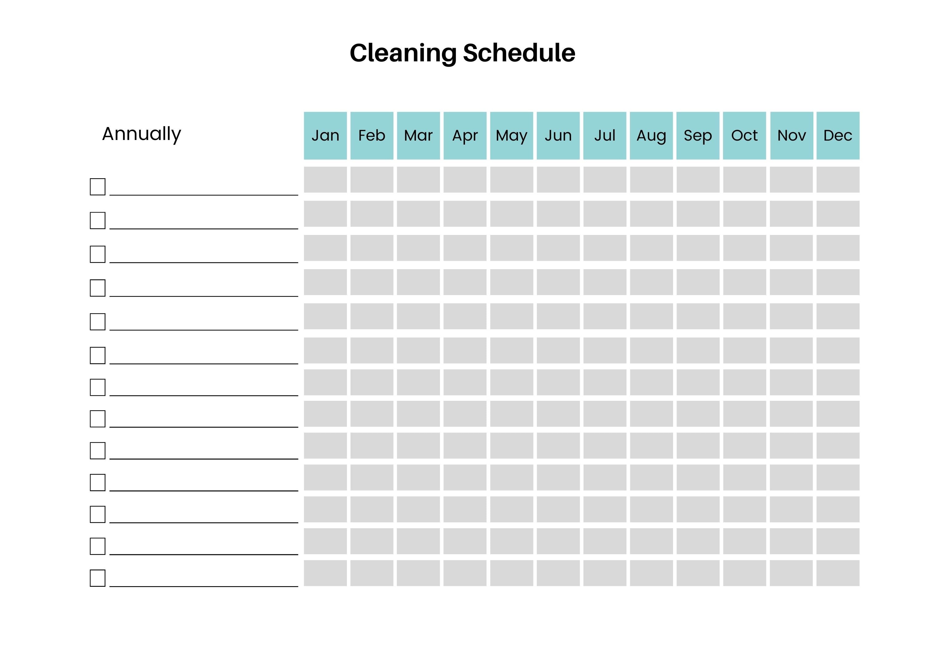 Editable Cleaning Routine Schedule Download PDF Weekly Fortnightly
