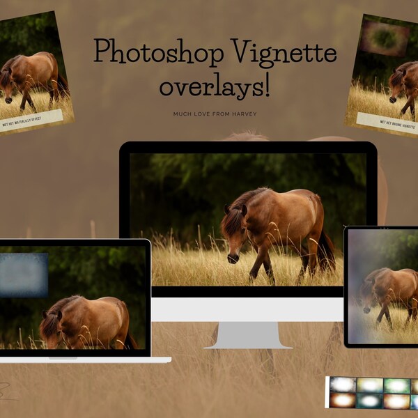 Photoshop Vignette overlays, natural and easy to use with explanations!