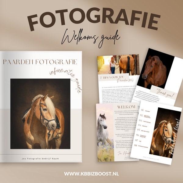 Welcome guide for photography | Pricing template for equine photographers | Customer guide for photographers | horse photographers | Canvas template