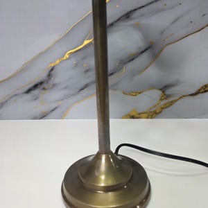 Vintage Brass Table Lamp with Pleated Shade Mid Century Modern Bedside Light Retro Brass Desk Lamp for Bedroom or Living Room Decor Gift image 12