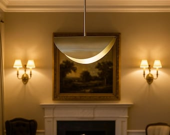 Customized Stilnovo Curved Linear Chandelier Mid Century Modern Brass Pendant Ceiling Light Fixture Italian Designer Light Home Decor Gift