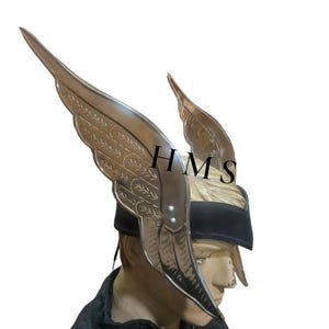 Handcrafted Winged Viking Headband Thor Inspired Leather & Metal Cosplay Headpiece Norse Warrior Costume LARP Halloween Display Collectible