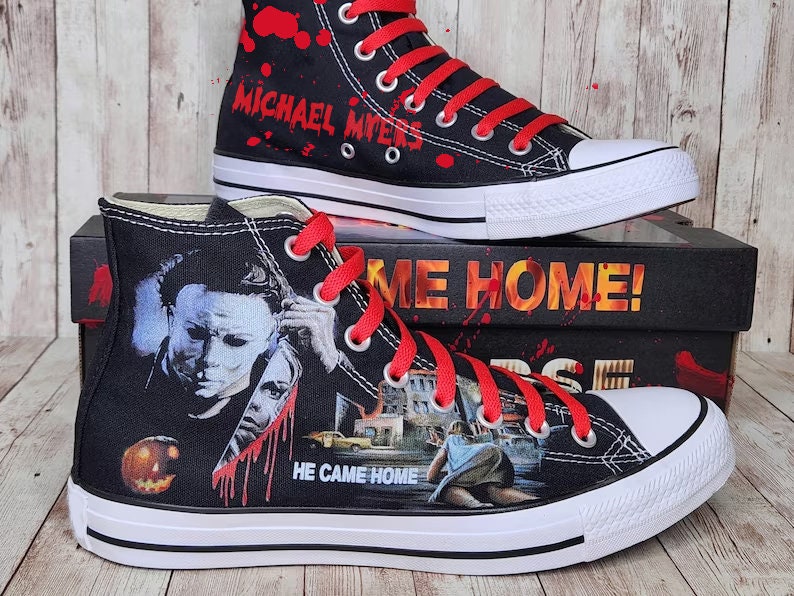 Retro Horror Movies Shoes, Michael Myers Shoes, Halloween Gift PANHTS0011