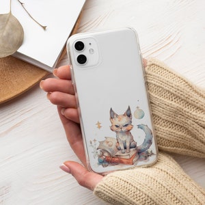 Book IPhone Case Cat lover gift Bookish Phone Cover Clear IPhone14 Custom Cover Iphone15 Clear Case gift for mom Bookworm Gift Bumper Case