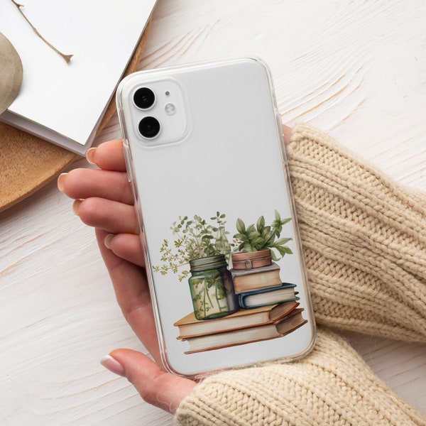 Phone Case Greenery Book Samsung S23 Clear Case Bookish Gift Cover for Pixel7 Silicone Trendy Cover iPhone SE2022 Custom OnePlus8
