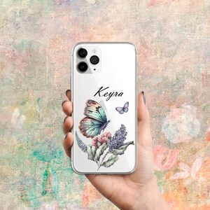 Custom Name Butterfly Phone Case Spring Flower lover Gift for Mom IPhone 12 Mini Cover Butterfly IPhone15 Cover Spring 14 proMax Floral Case