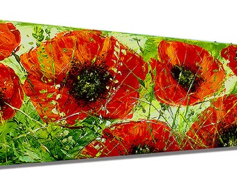 COMMISSIONED WORK - RED POPPIES 40 x 120 cm