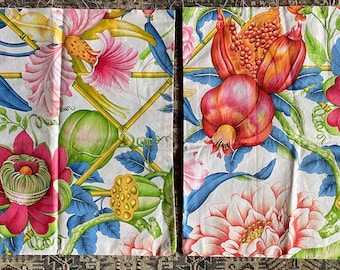 Deux housses de coussin tissus Collection Pierre Frey "Aurore tropicale"