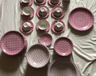 Lot  "Ulysse" Rose Manuel Canovas  Porcelaine de Limoges Vintage