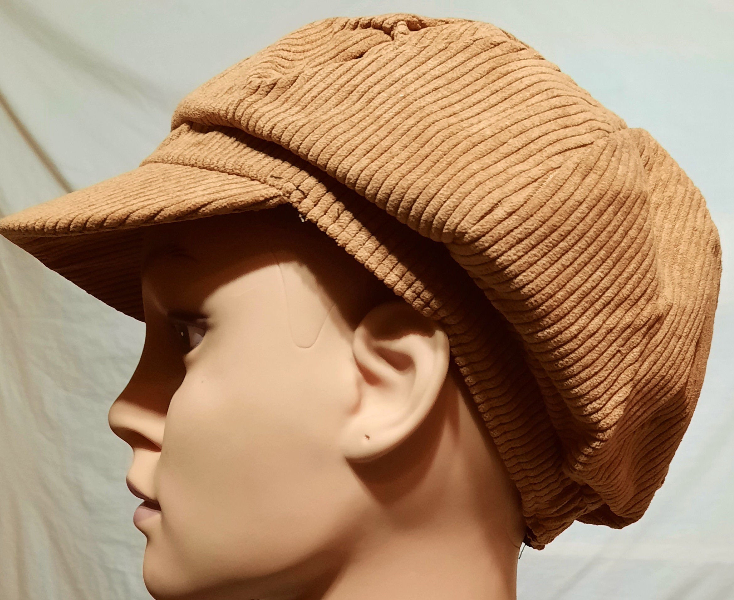 New In.brand New Light Brown Corduroy Baker/news Boy Style Hat  