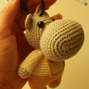 Little Happy Hippo, cartable, porte-clés, fait main, crocheté, personnalisé, pour garçon et fille, à vendre, animal en peluche, cadeau, rentrée scolaire