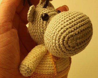 Little Happy Hippo, zainetto, portachiavi, fatto a mano, all'uncinetto, personalizzato, per ragazzo e ragazza, in vendita, animale di peluche, regalo, ritorno a scuola