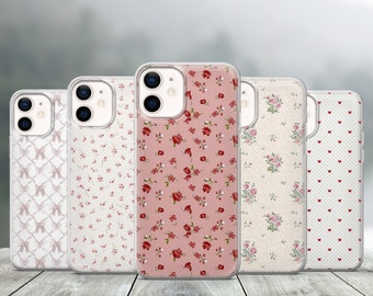 Étui de téléphone à fleurs Coquette Cover adapté pour iPhone 14 Pro, 13, 12, 11, X, Xr 8+, 7 et Samsung S21, A50, A51, Huawei P20, P30, Pixel 7A