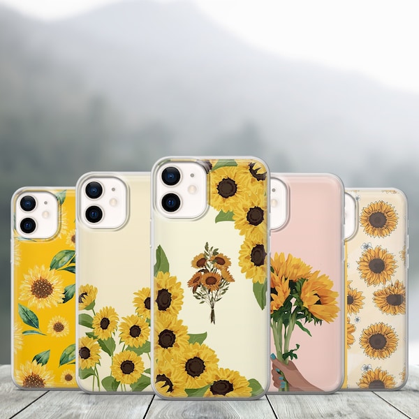 Coque de téléphone bouquet de tournesols pièce maîtresse d'été Art fit pour iPhone 14 Pro, 13, 12, 11, X, Xr 8+, 7 et Samsung S21, A50, A51, Huawei P20, P30