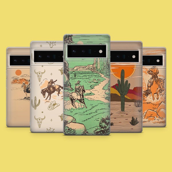 Wild West Phone Case Cowboy Cover for Google Pixel 7A 6A Pro Oneplus Nord, Oppo X6 Vivo V27 Honor Magic Xiaomi Poco Realme C55