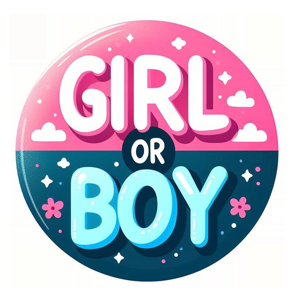 Sticker personnalisé Gender reveal Boy or Girl