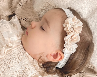 Christening Headband for Girls – Aurora