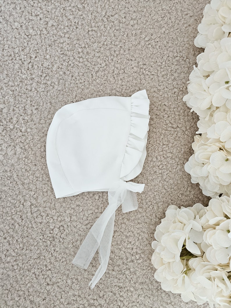 Baby bonnet,bonnet baptism, Christening Bonnet image 1